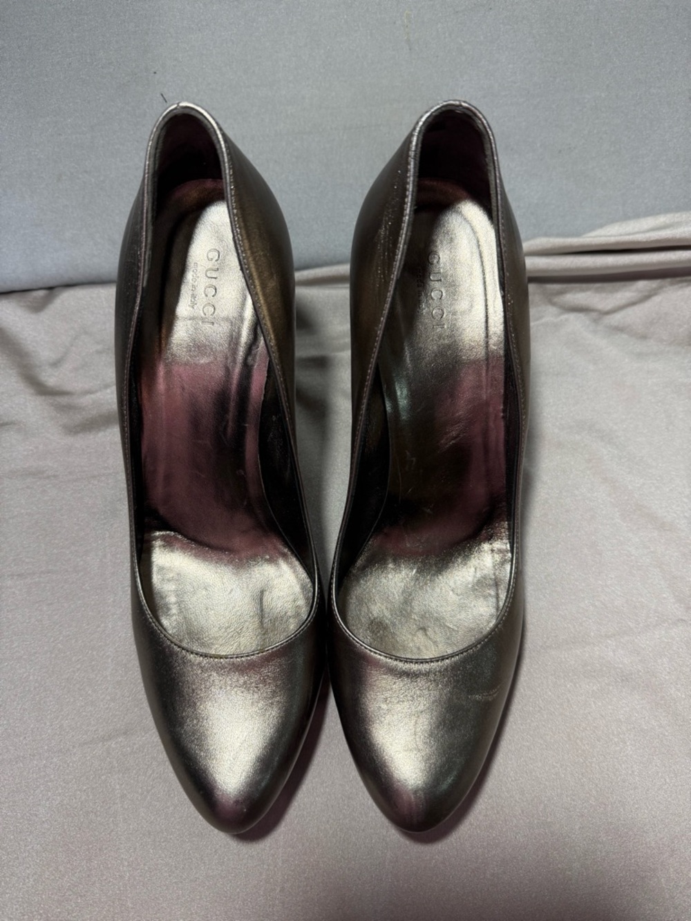 Gucci Metallic Bronze Platform Pumps Heels‎ Size 8B Fits 7-7.5 Made In Italy